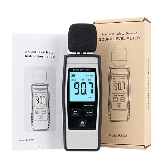 Noise Decibel Meter, Sound Level Meter Digital Handheld DB Meter Sound Monitor Noise Level Meter 30-130dB Decibels Mini Sound Meter
--------
with Fast Response Speed