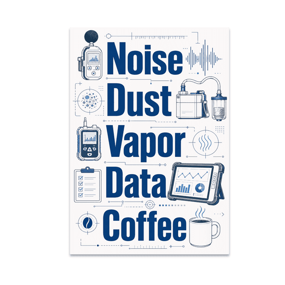 Noise Dust Vapor Data Coffee - Industrial Hygiene Enthusiast - 13x19 Poster Print