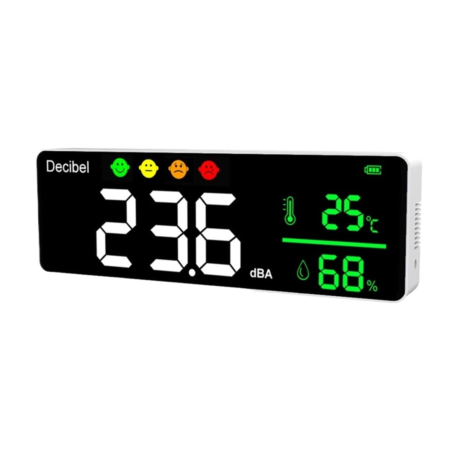 Noise Measuring Instrument Digital Decibel Sound Meter Temperature Meter Humidity Meter 3-in-1 Detector Indoor Wall Mounted Larg ,Small and Lightweight