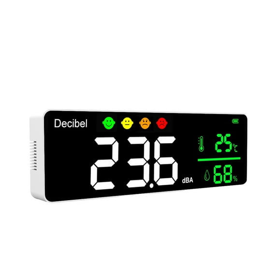 Noise Measuring Instrument Digital Decibel Sound Meter Temperature Meter Humidity Meter 3in1 Detector Indoor Wall Mounted Tester ,Measurement Device