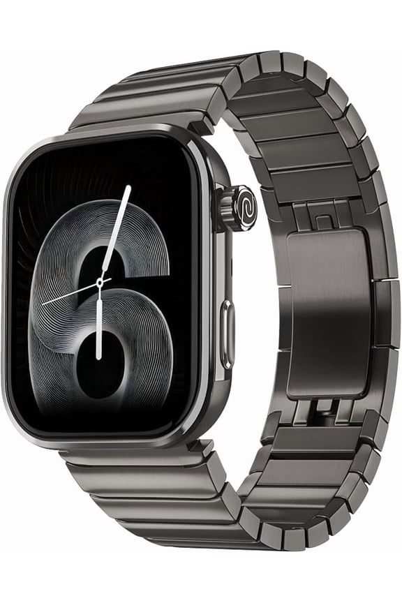 ColorFit Pro 6 Max smartwatch – 1.96" AMOLED, AI, Stainless steel, GPS, Swim, 5 ATM, 7-day battery, Sports, Fitness & Health (Pure Titanium)