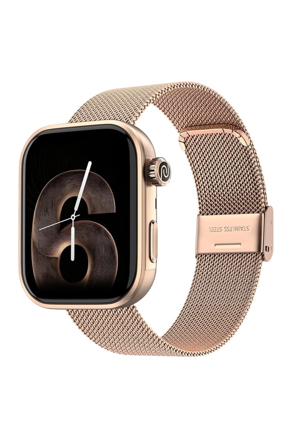 ColorFit Pro 6 smartwatch – 1.85" AMOLED, AI watch, Zinc alloy, IP68, Sports, 7-Day battery, Fitness, Sleep, Health, Lifestyle (Rose-Gold Link)