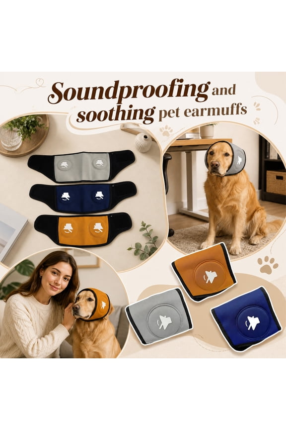 Noise Reduction Ear Protection, Dog Noise Cancelling Ear Muffs, Relaxation Relief for Dogs, Dog Ear Muffs Noise Protection, Blue M Size 20X6 Inch Comfortable Pet Dog Supplies to