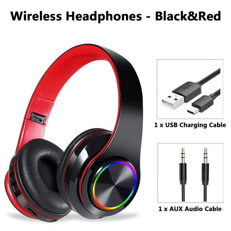 Noise Reduction Wireless Bluetooth Headphones, Hours Use, RGB