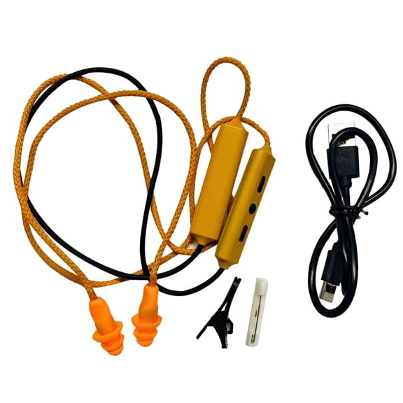 Noise Suppression Ear Plugs, Rechargeable Bluetooth Hearing Protection Earbuds, Waterproof In-Ear Earphones, Hidden Design Ear Gear, Sound Isolation Plug for Noisy Working Environment,Yellow