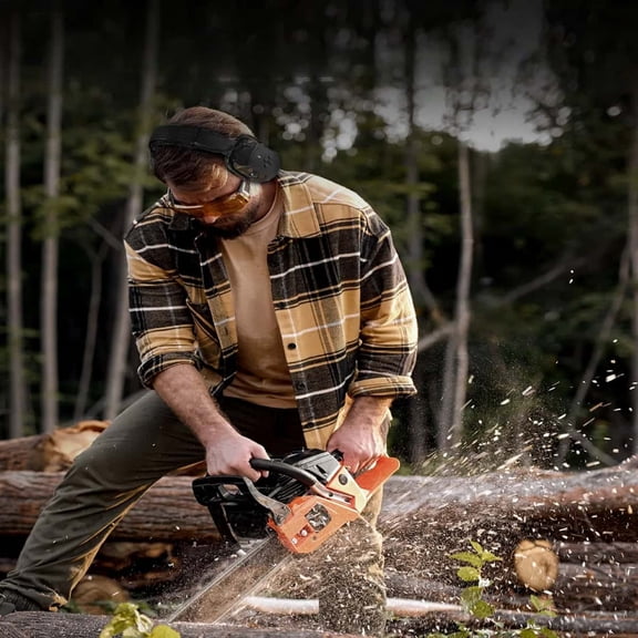 Noise-canceling earmuffs, Bluetooth hearing protection earmuffs, 35-hour battery life, Bluetooth range of 33 feet, suitable for hunting, construction work, logging