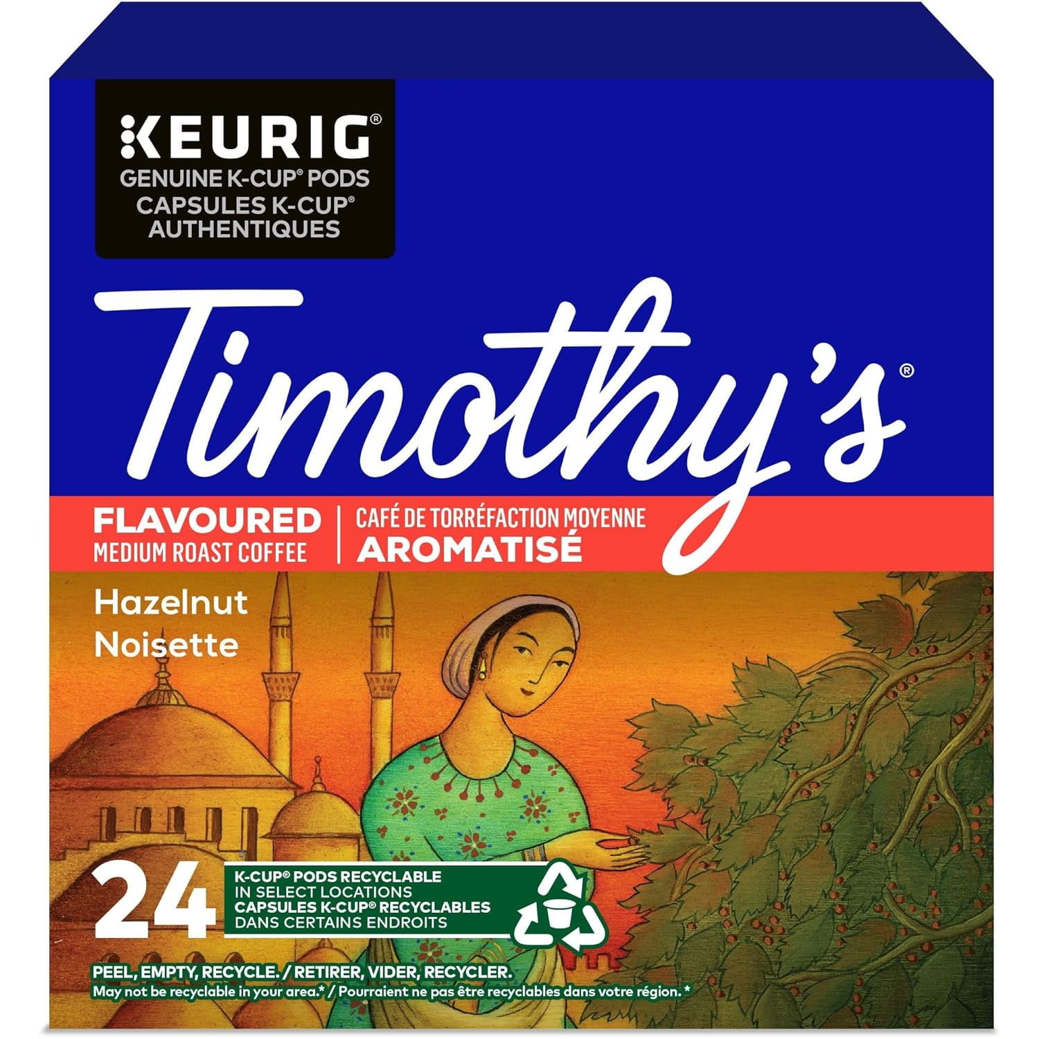 , Noisette, Hazelnut-Flavored Coffee, K-Cup Portion Pack for Keurig K-Cup Brewers, 24-Count (Pack of 2)