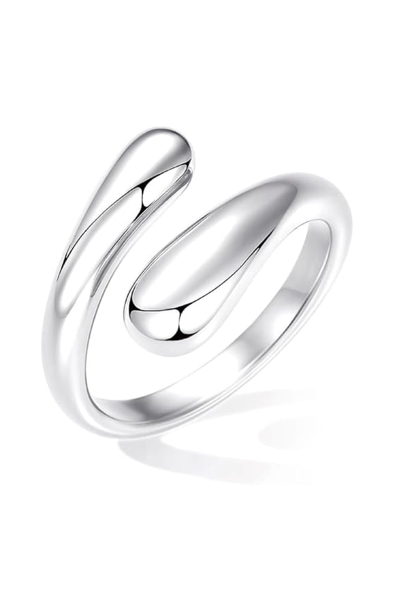 Rings,Non Tarnish Chunky Rings for Women, Statement Dome Rings Stacking Silver, Adjustable Mens Eternity Wedding Band Metal Jewelry Size 13