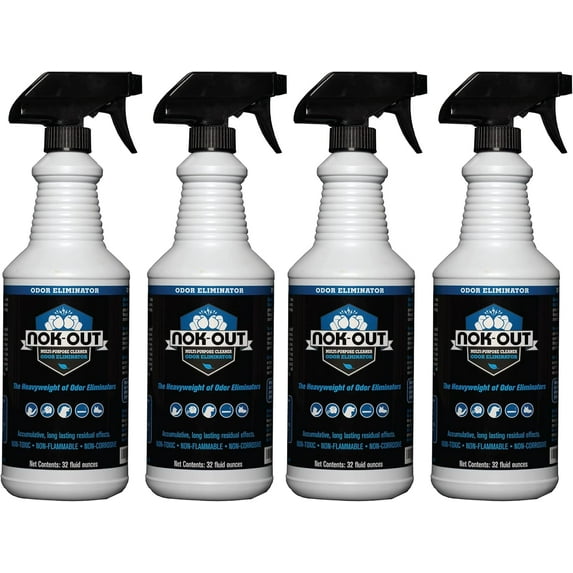 Nok-Out Odor Remover, Pet Deodorizer and Cleaning Spray, 32 Fluid Ounce Spray, 4-Pack