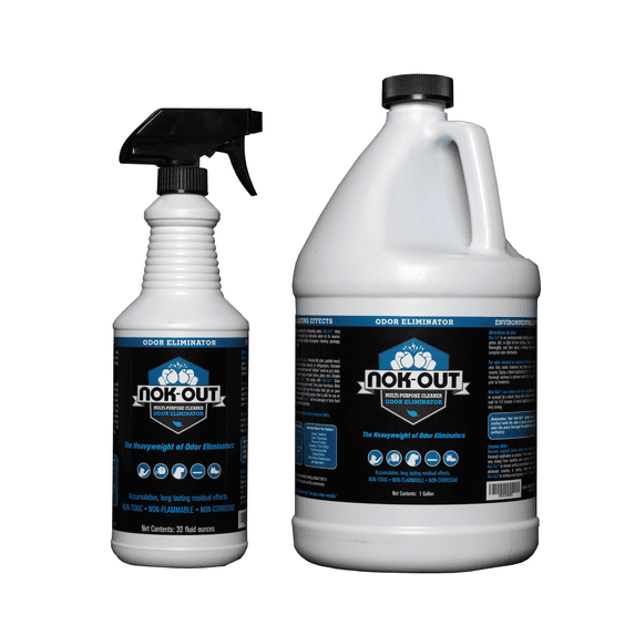Nok-Out Odor Remover, Pet Deodorizer and Cleaning Spray, 32 Fluid Ounce Spray and 1 Gallon Set
