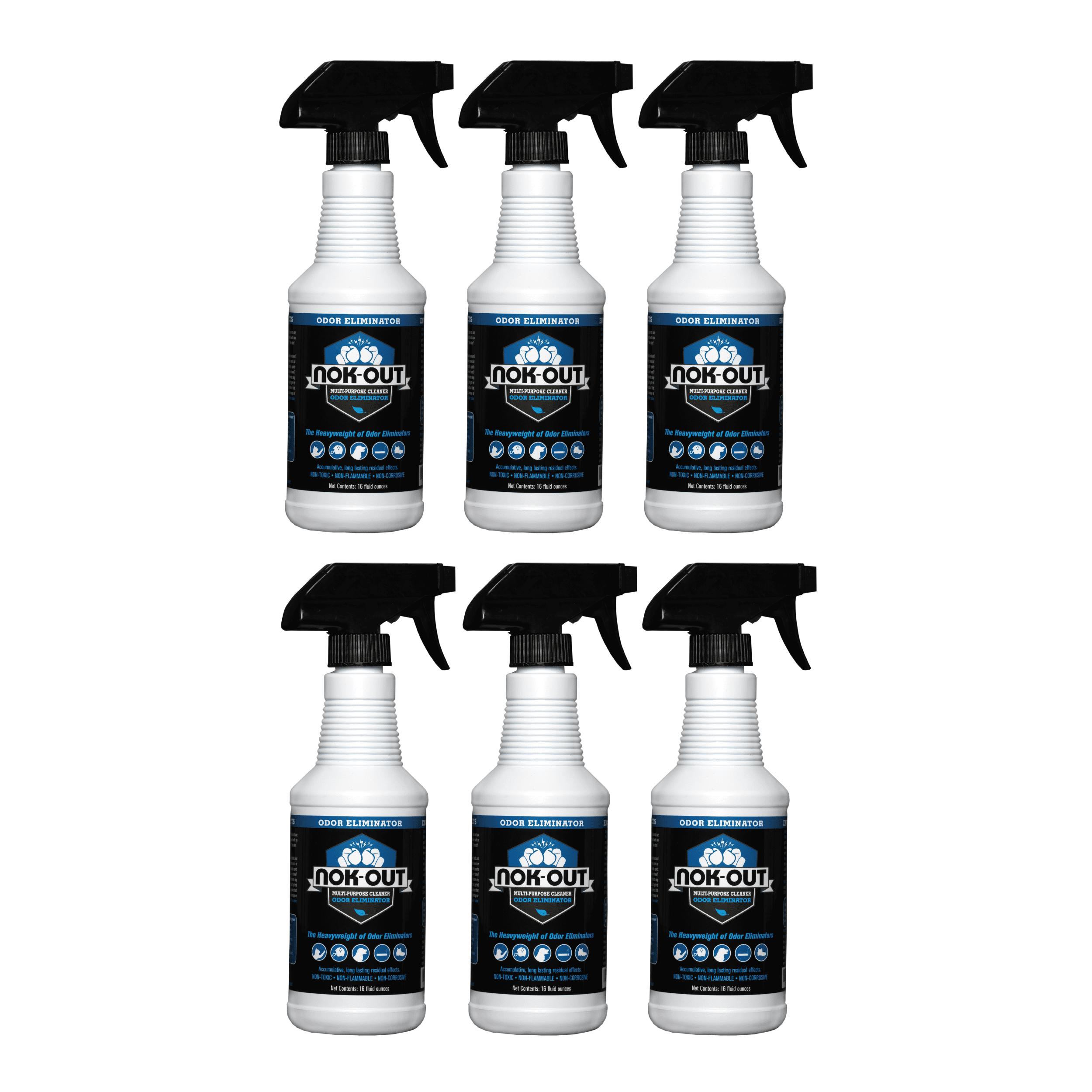 Nok-Out Odor Remover and Disinfectant, Pet Deodorizer and Cleaning Spray, 16 Fluid Ounce Spray, 6-Pack