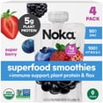 thumbnail image 1 of Noka Organic Superfood Smoothie Pouches, Plant Protein, Super Berry, 4.22oz, 4 Pack, 1 of 9