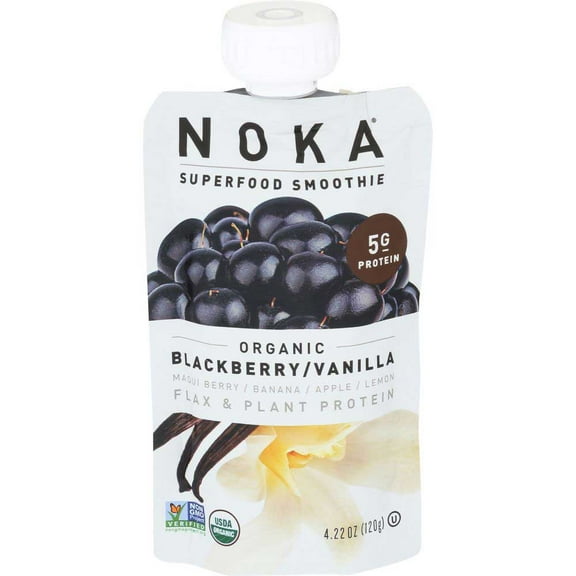 Noka Organic Blackberry Vanilla Superfood Smoothie, 4.22 Ounce -- 6 per case