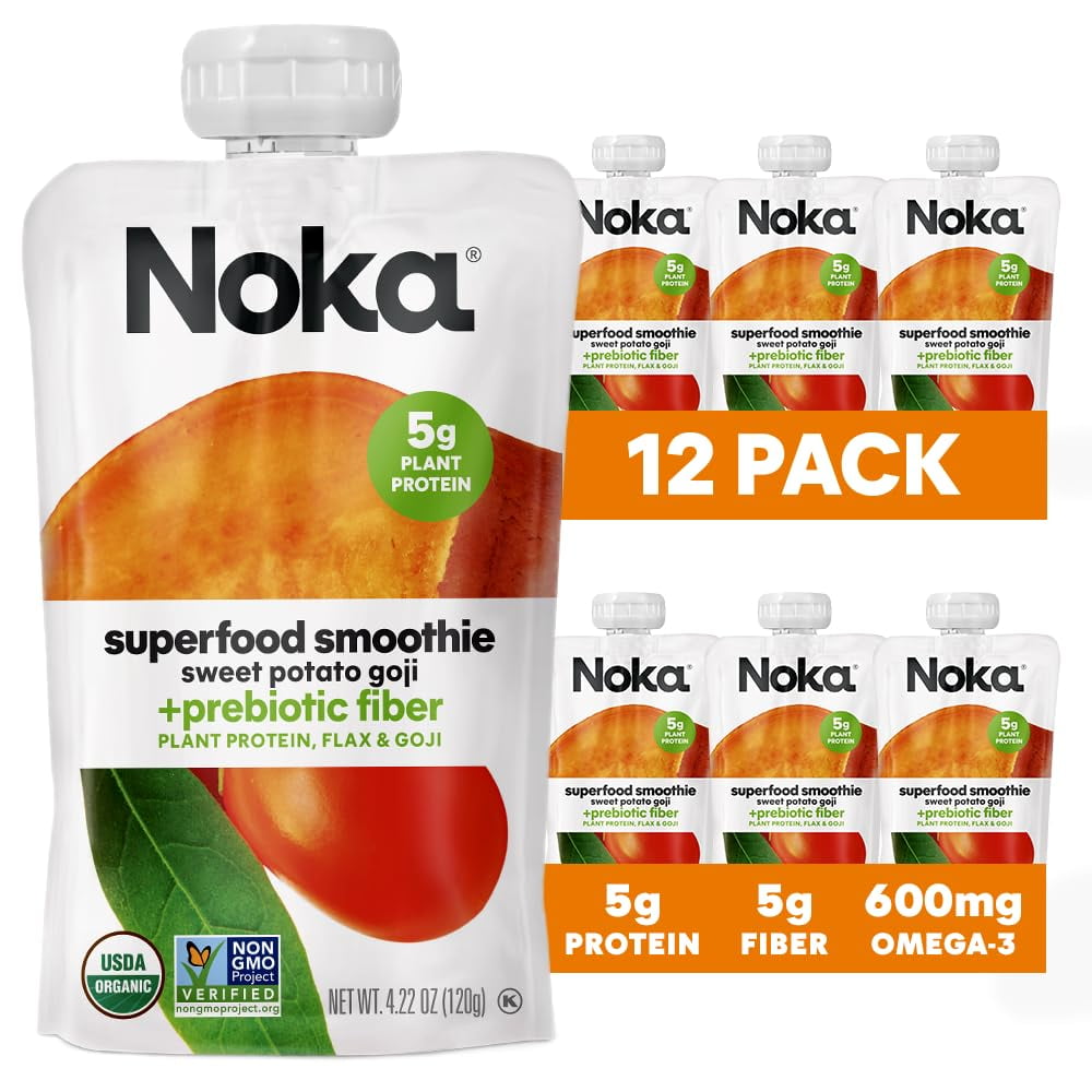 Noka Superfood Fruit Smoothie Pouches, Sweet Potato Goji, Healthy