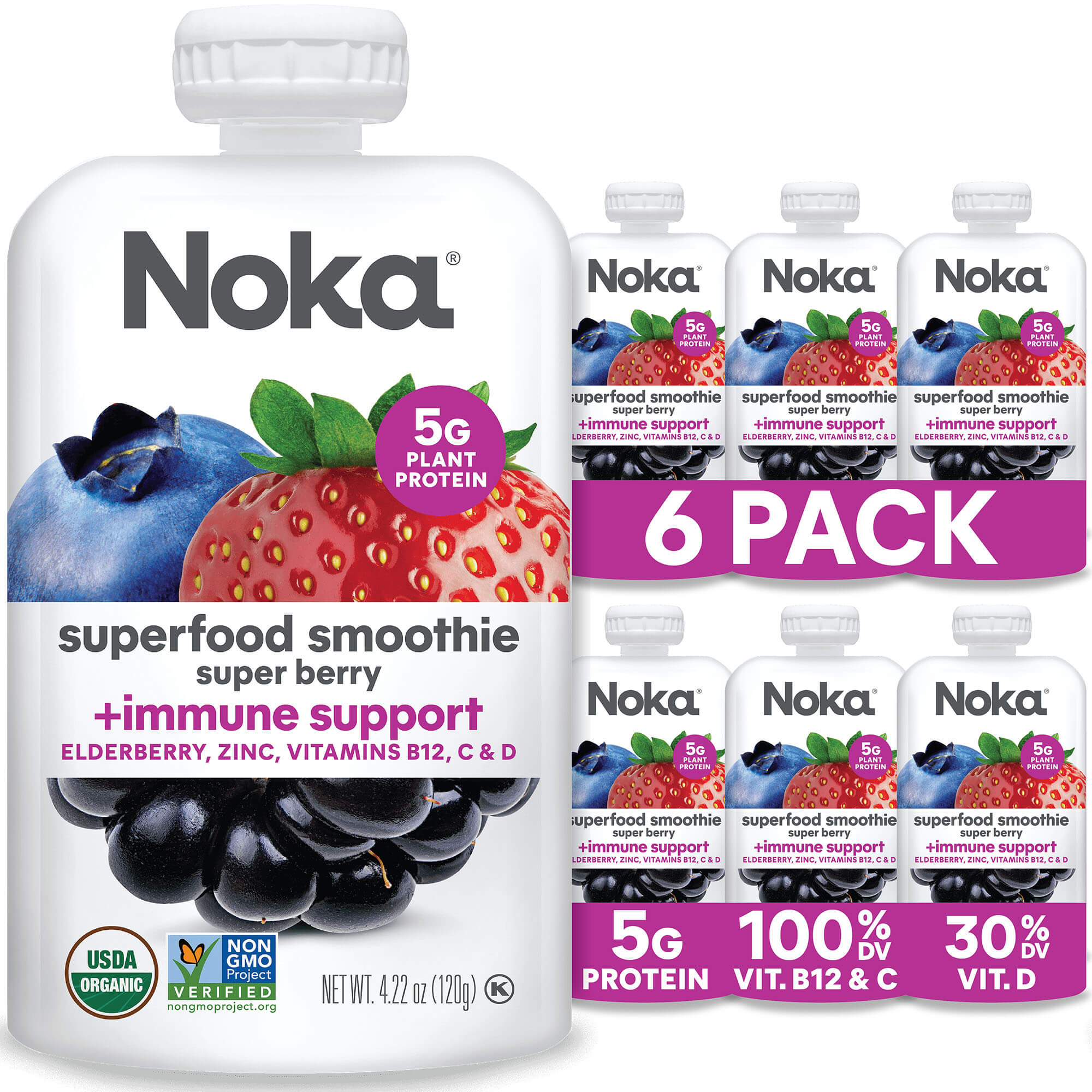 Noka Superfood Immune Smoothie Berry 6 Pack 4 22oz Walmart Noka Superfood Immune Smoothie Berry 6 Pack 4 22oz Walmart