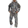 thumbnail image 1 of Nokdvo Camo Tracksuit for Men Maple Leaf Print Camo Print Set with Pocket Long Sleeve Sets 2 Piece Outfits Lounge Casual Loose Fashion Jogging Hoodies Sweatpant Tracksuits,Multicolor 2XL, 1 of 4