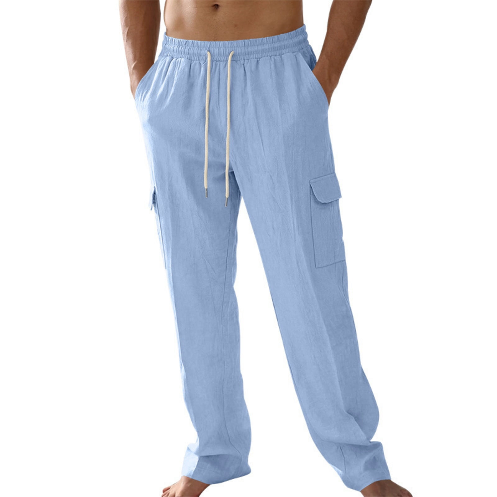 Nokdvo Cargo Work Pants for Men Plus Size Elastic Waist Drawstring ...