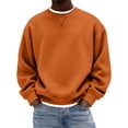 thumbnail image 1 of Nokdvo Crewneck Casual Sweatshirt for Men Long Sleeves Solid Color Sweat Shirts Crewneck New X Decoration Pullover Sweater Casual Basic Thermal Relaxed Fit Tops,Saffron S, 1 of 4