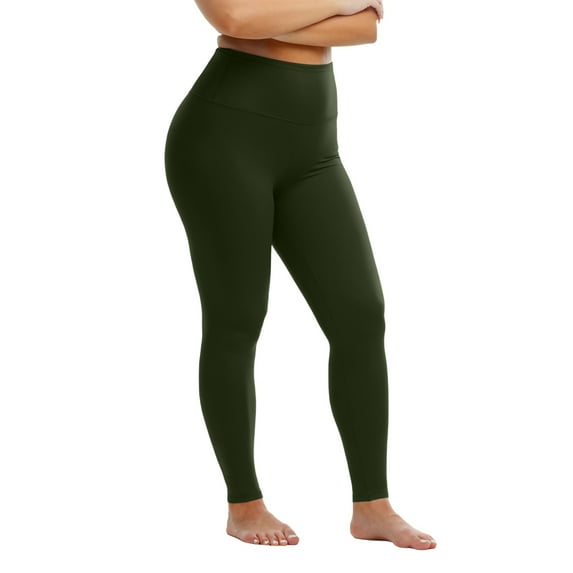 Nokdvo Leggings with Pockets Womens Yoga Lightweight Soft Stretch High Waisted Pants for Workout Fall Winter Solid Color Yoga Pants Xl-5xl,Army Green XL
