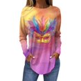 Nokdvo Mardi Gras Day Tops for Women 2025 Plus Size Tuesday Holiday