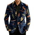 thumbnail image 1 of Nokdvo Men's Mardi Gras Blazer Corduroy Two Button Blazer Carnival Graphic Notch Lapel Suit Jacket with Pockets 2025 Carnival Holiday Party Lightweight Blazer Jacket,Wine L, 1 of 6