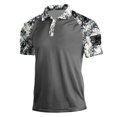 thumbnail image 1 of Nokdvo Mens American Flag Camo Polo Shirts Short Sleeve Button Lapel Polo Shirts Camo Printed Stretch Golf T-Shirts Raglan Casual Summer Athletic Performance Outdoor Tops,Gray L, 1 of 3