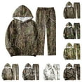 thumbnail image 1 of Nokdvo Mens Sweatsuit Camouflage Print Maple Leaf Sweatsuit with Kangaroo Pockets Long Sleeve Sets Outfits Outdoor Casual Sports Fashion Lounge Hooded Jogger Pants,White L, 1 of 5