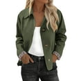 thumbnail image 1 of Nokdvo Sherpa Trench Coat Women Plus Size Plaid Lining Lapel Collar Jackets Button Down Single Breasted Casual Long Sleeve Outerwear,Green M, 1 of 6