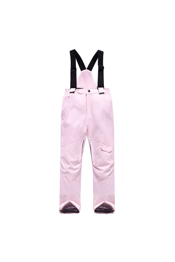 Boys Ski Pants 8-9 Waterproof Breathable Polyester Ski Pant Snowboard Insulated Snow Pant for Boys Girls Removable Suspenders Bib Light pink 8-9 Years