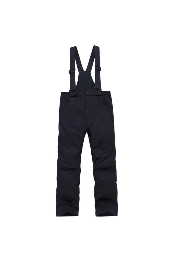 Snow Pants Boys 8-9 Waterproof Breathable Polyester Ski Pant Snowboard Insulated Skiing Pant for Boys Girls Winter Warm Bib Black 8-9 Years