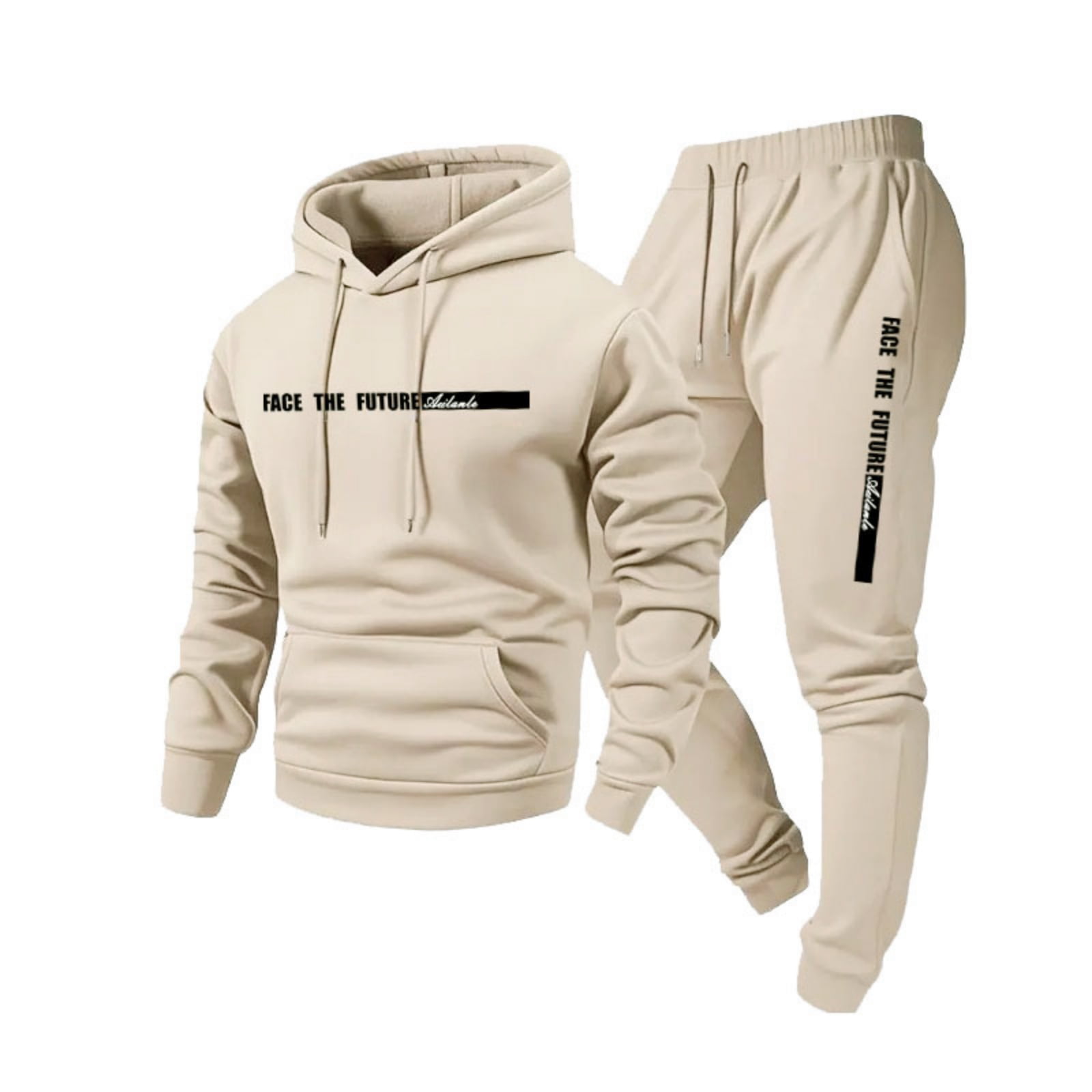Nokdvo Sweat Suits Men Lightweight Fleece Letter Print Drawstring ...
