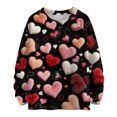 thumbnail image 1 of Nokdvo Sweatshirts Women Plus Size Valentine's Day Heart Print Crewneck Shirt Fall Winter Casual Knitted Loose Pullover Sweaters,Black M, 1 of 4