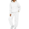 thumbnail image 1 of Nokdvo Women Sets 2 Piece Outfits Lounge Hoodie Sweatsuits Set Oversized Sweatshirts Baggy Sweatpant Winter Jogging Tracksuits White 2XL, 1 of 6