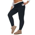 thumbnail image 1 of Nokdvo Women's Leggings with Pockets Sherpa Soft Stretch High Waisted Pants Workout Fall Winter Solid ColorPants Xl-5xl,Navy 5XL, 1 of 4