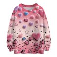 thumbnail image 1 of Nokdvo Women’s Sweatshirts Fashion 2025 Valentines Heart Graphic Crewneck Pullover Top Fall Winter Casual Knitted Loose Fit Pullover Sweaters,Pink S, 1 of 4