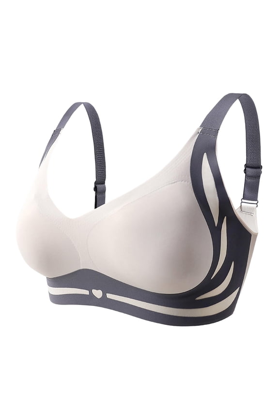 Womens Caralush Bra Lushfitting Powerful Push-up Seamless Bra Older Women Wireless Bra No Underwire Comfortable Everyday Bras Navy 4XL
