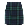 thumbnail image 1 of Nokdvo Womens Skirt Sherpa Christmas Holiday Plaid High Waisted Short Skirt Fall Winter Casual Bodycon Mini Skirts,Green M, 1 of 3