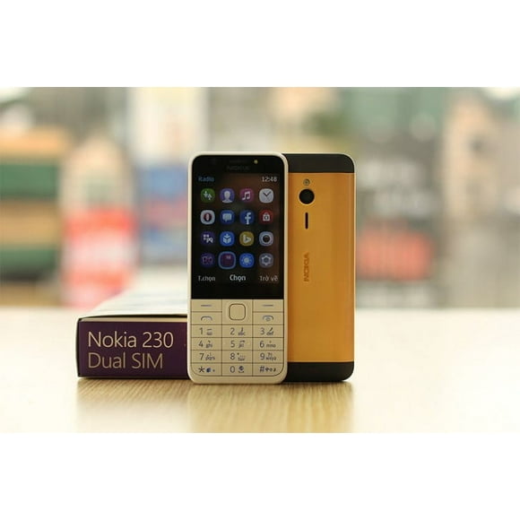 Nokia 230 3G Dual Sim Version Phone, Multi Language, Front Camera Battery, 1200 mAh - Unlocked GSM 900/1800 Button 2MP MP3 2.9-Gold