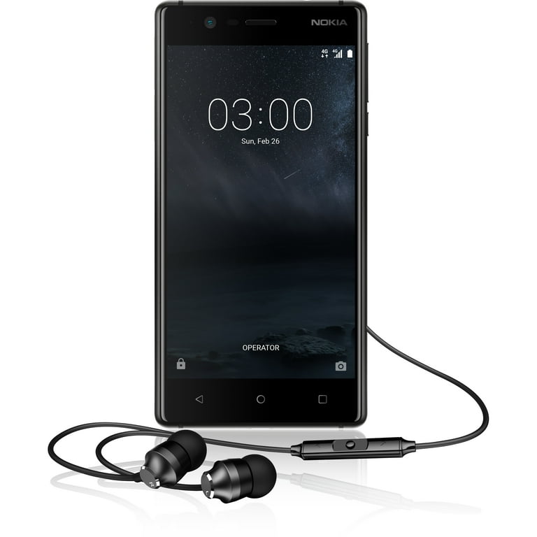 Nokia 3 16 GB Smartphone, 5" LCD HD 1280 x 720, Quad-core (4 Core) 1.30  GHz, 2 GB RAM, Android 7.0 Nougat, 4G, Matte Black - Walmart.com