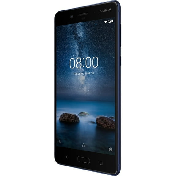 Nokia 8 64 GB Smartphone, 5.3" LCD QHD 2560 x 1440, 4 GB RAM, Android 7.1.1 Nougat, 4G, Tempered Blue