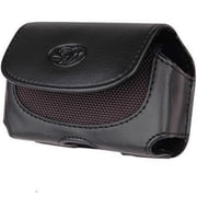 Nokia 8110 4G Case, Horizontal Leather Pouch Holster Belt Case w/ Clip / Loops for Nokia 8110 4G - Black