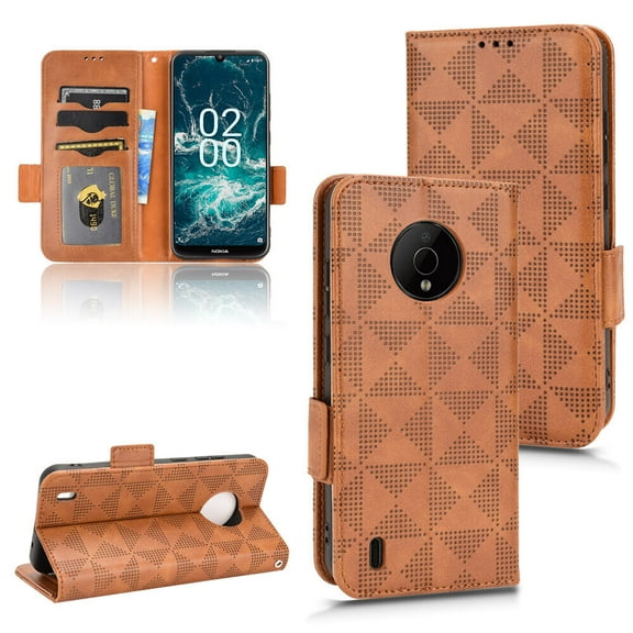 Nokia C200 Case , Leather Wallet Cover Magnetic Full Body Shockproof Stand Flip Case for Nokia C200