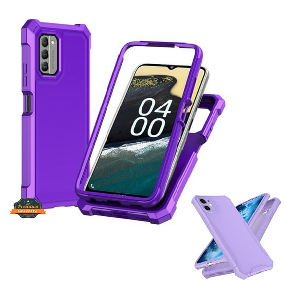 For Nokia C210 Full-Body Dual Layer Hybrid Case Slim, Drop-Proof TPU Hard PC, Durable Corner Front Bumper Protector Phone Case Cover by Xpression, Purple