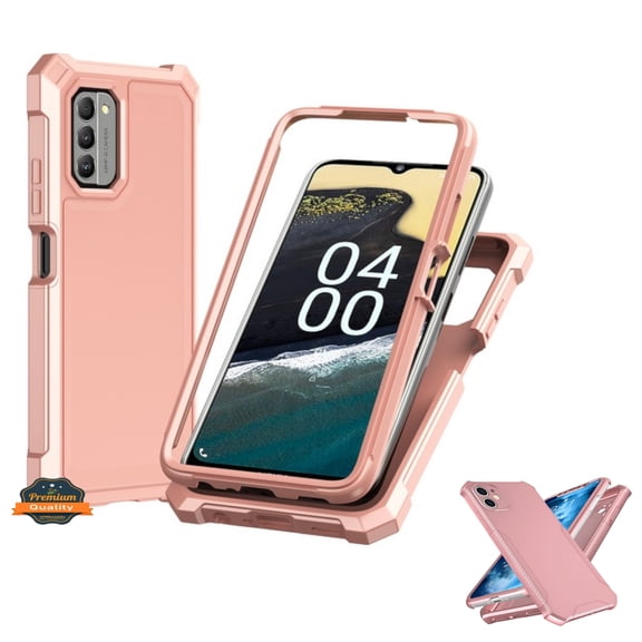 For Nokia C300 /Nokia G100 Full-Body Dual Layer Hybrid Case Slim, Drop-Proof TPU Hard PC, Durable Corner Front Bumper Protector Phone Case Cover by Xpression, Rose Gold