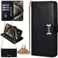 thumbnail image 1 of for Nokia G11 Plus Bling Phone Case with Metal Shoulder Strap, Sparkly Shiny Checkered Folio Flip Cover Women Girl, Magnetic Buckle, Card Holder Cash Slot, Stand Support, 1 of 8
