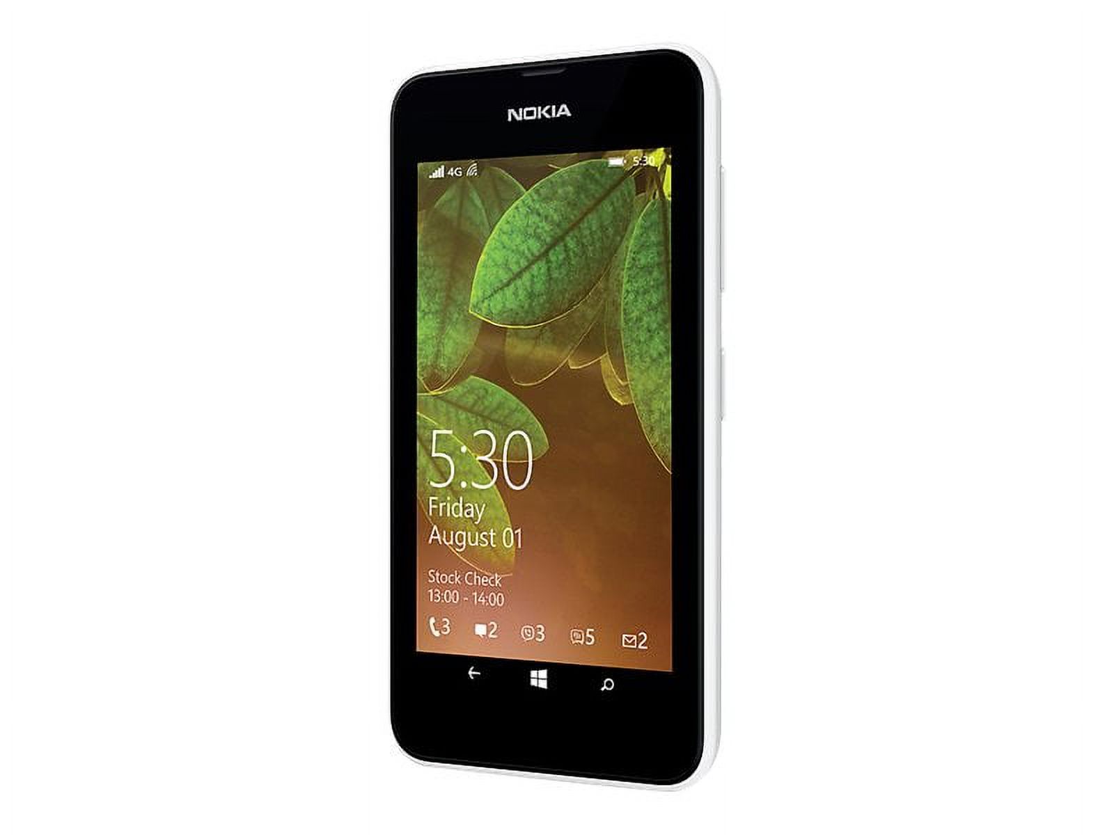Nokia Lumia 530 - 3G smartphone - RAM 512 MB / Internal Memory 4 GB - microSD slot - LCD display - 4" - 480 x 854 pixels - rear camera 5 MP - T-Mobile - white - image 1 of 4