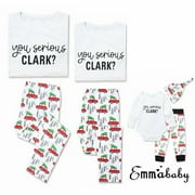 Nokiwiqis Family Christmas Pajama Set You Serious Clark? White Top Xmas Tree Car Pants Home Sleepwear