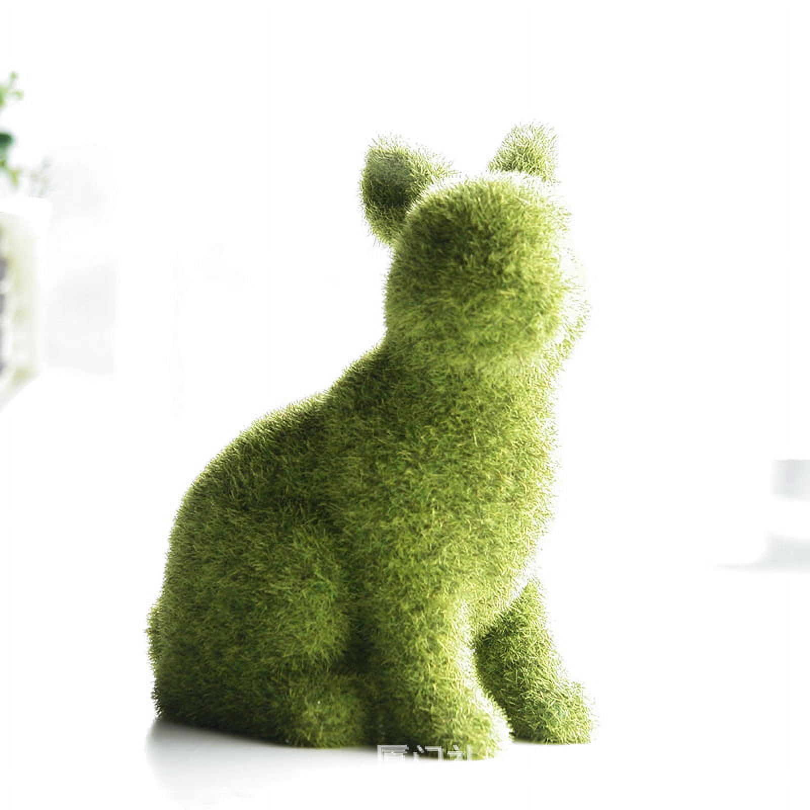 Nokiwiqis Imitation Moss Rabbit Resin Flocked Sculpture Easter Animal ...