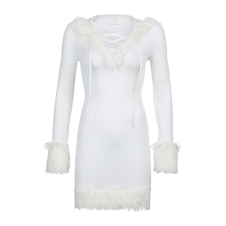 Sweet Solid Frenulum V Neck Mini Dresses Sweet Solid Frenulum V Neck Mini Dresses