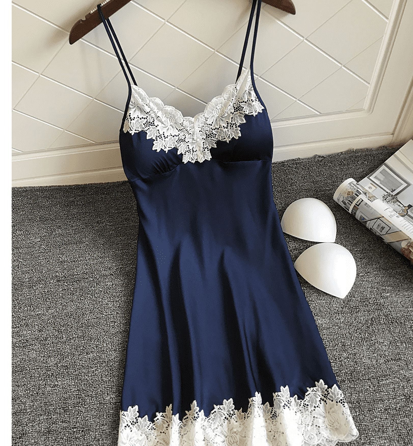 Buy PIU Women's Cotton Nighty Gown Sleeveless - Blue Online
